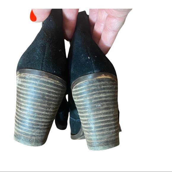 Lucky Brand Black Ankle Boots with Gold Buckle - Picture 6 of 6